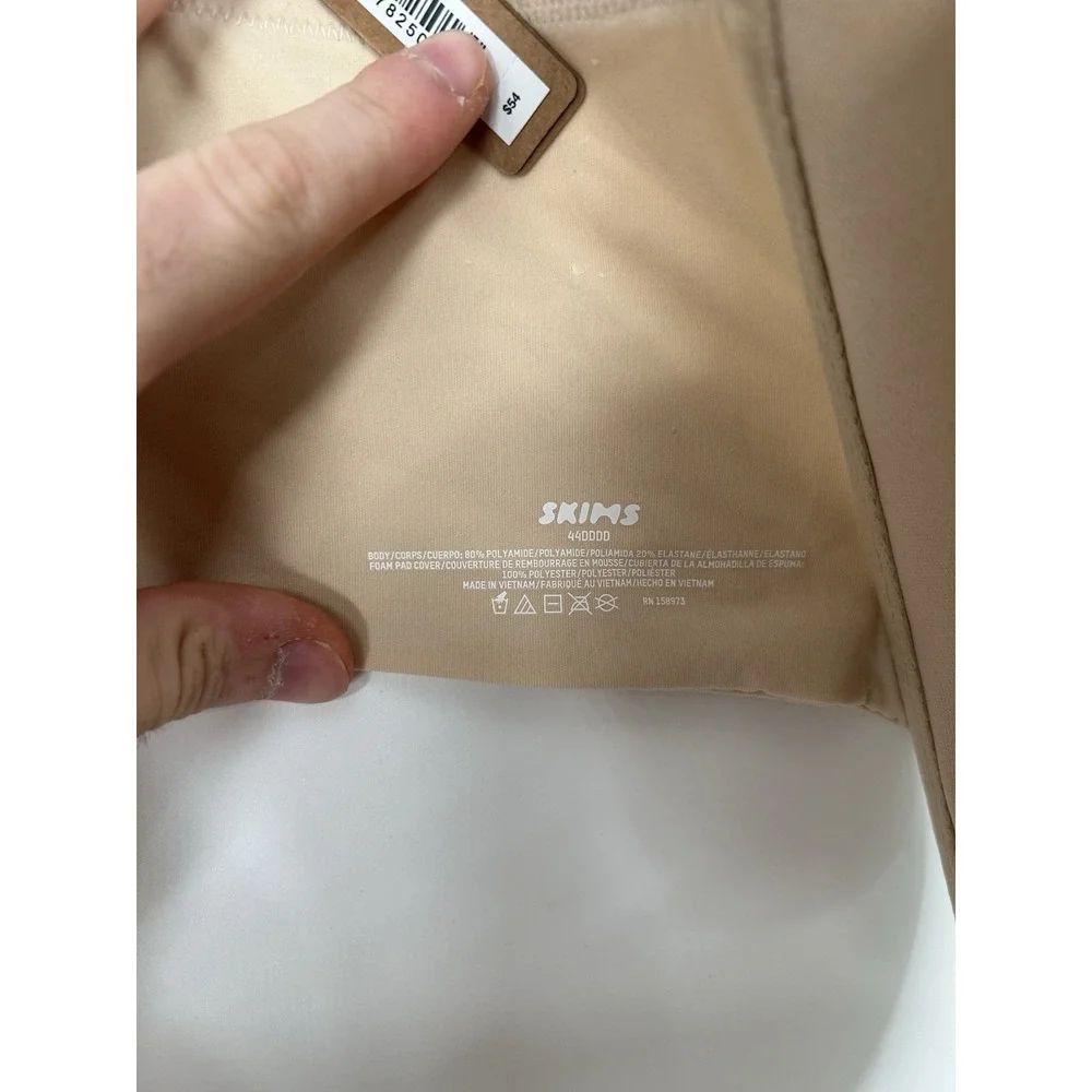 Skims Fits Everybody T Shirt Bra Sand Underwire Padded‎ Tan Beige Size 44DDDD